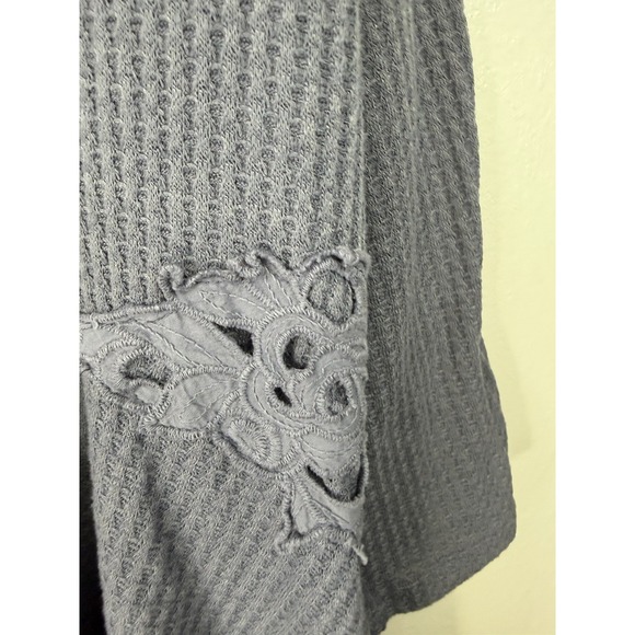 Torrid 2 Dusty Blue Waffle Knit Tunic W Lace Accents - Picture 5 of 8